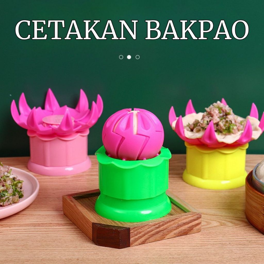 Cetakan Bakpao Bentuk Bunga Lotus / Dumpling Steam Bun Maker /Alat Pembuat Roti Kukus Pangsit Manual