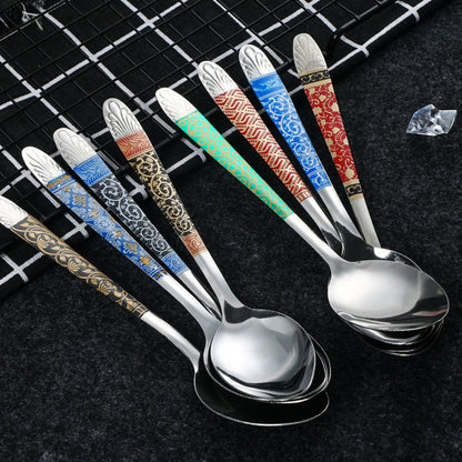 Sendok Motif Batik 1Lusin 12pcs /Spoon Stainless Anti Karat /Cutlery Tebal Alat Makan Souvenir Murah