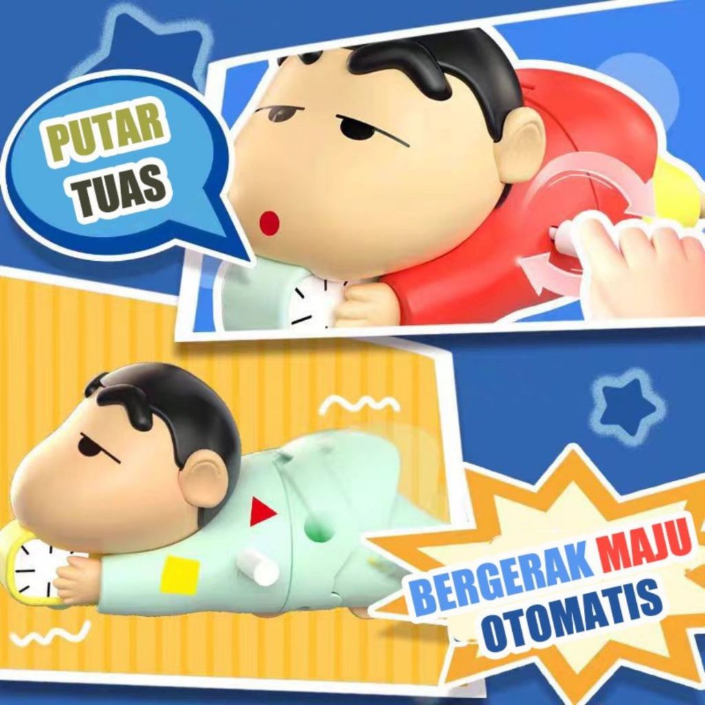 Mainan Shinchan Putar Bisa Gerak/Figure Crayon Shincan Dynamic Life/Ornamen Sincan Dekorasi Ruangan