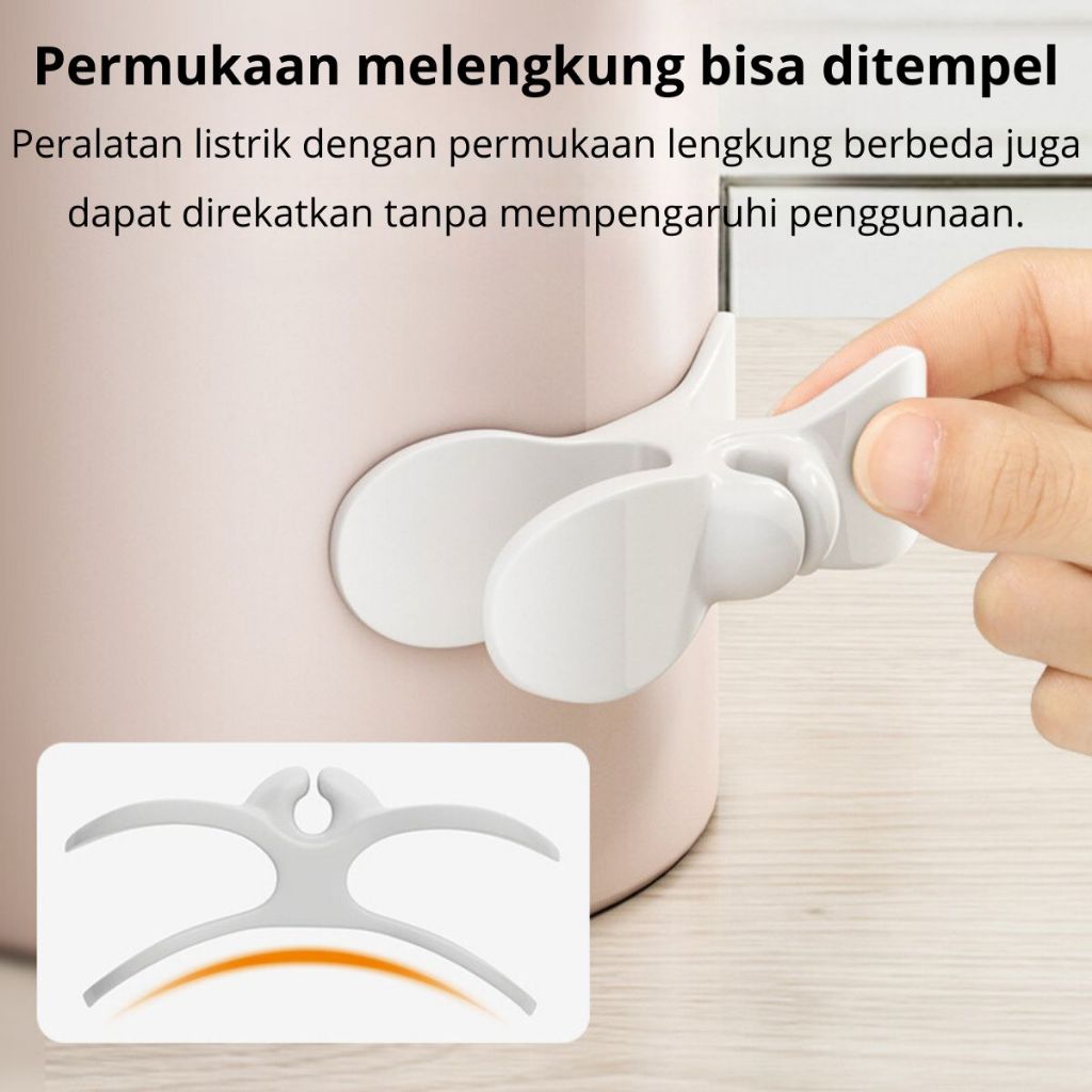 Holder Penggulung Kabel Tempel / Clip Cable Organizer / Perapi Gulung Penjepit Klip Colokan Listrik