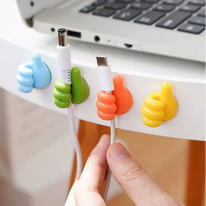Klip Holder Bentuk Jempol Tempel /Penjepit Penahan Kabel Mini /Kait Gantungan Kunci Unik Multifungsi