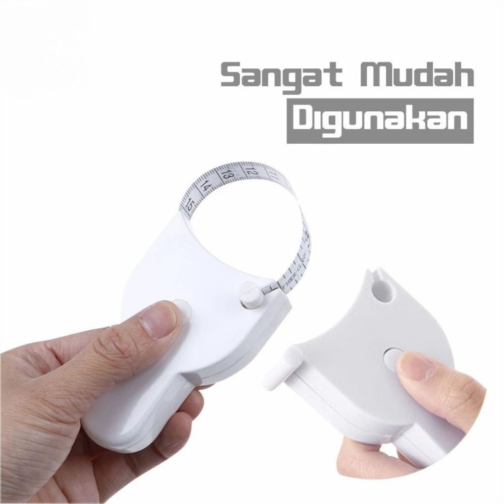 Meteran Gulung Badan 150cm Otomatis / Alat Ukur Lingkar Perut Lengan Kain Double Side Multifungsi