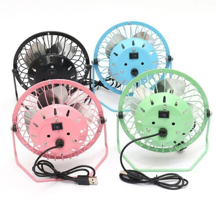 Kipas Angin USB Besi 5 Inch Portable / Mini Fan Meja Elektrik Pendingin Ruangan Super Kencang Anti Panas