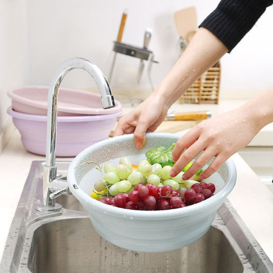 Baskom Lipat Silikon Serbaguna / Drain Basket Flexible / Saringan Tirisan Beras Pencuci Sayuran Buah