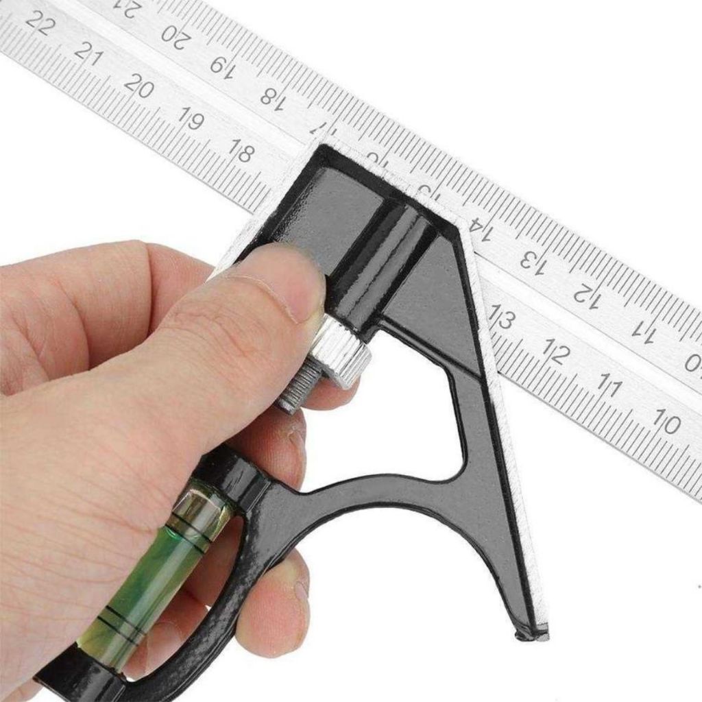 Penggaris Siku Tukang Waterpass 30CM / Square Ruler Mistar L Stainless / Pengukur Sudut Anti Karat