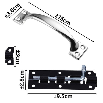 Grendel Pintu Set Free Sekrup / Handle Slot Kunci Lemari Laci Jendela Stainless Anti Karat Berkualitas