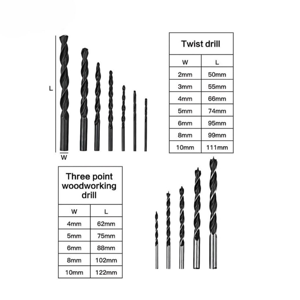 Mata Bor Set 300pcs / Drill Bit Set Combination / Alat Pengeboran Besi Kayu Baja Beton High Quality