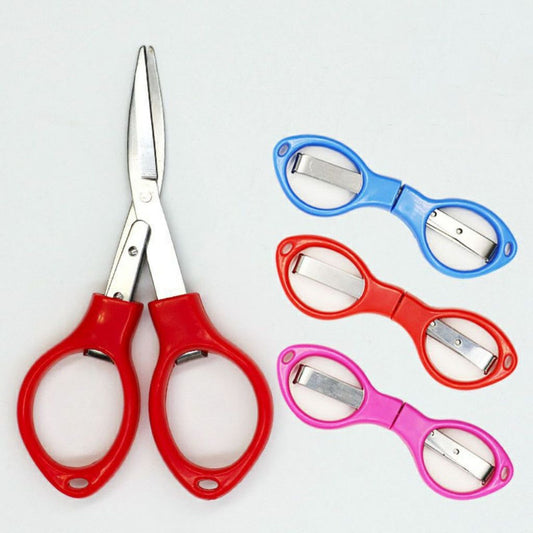 Gunting Lipat Mini Model Kacamata Stainless/ Folding Scissors Travel/ Alat Pemotong Kertas Serbaguna