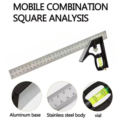 Penggaris Siku Tukang Waterpass 30CM / Square Ruler Mistar L Stainless / Pengukur Sudut Anti Karat