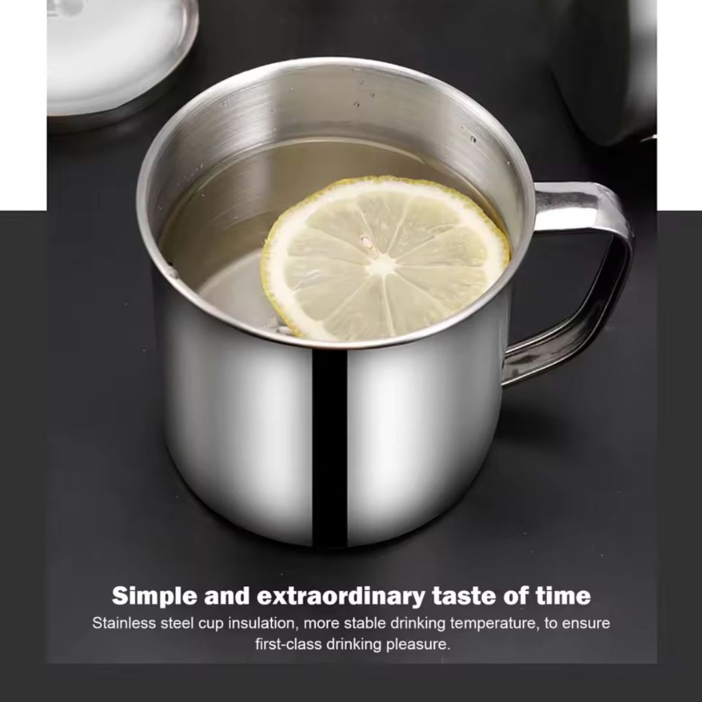 Cangkir Stainless 7cm Tebal / Gelas Minum Kopi Teh Tahan Panas / Mug Travel Mini Anti Karat Termurah