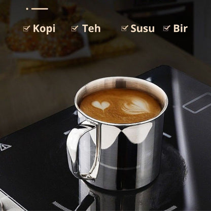 Cangkir Stainless 7cm Tebal / Gelas Minum Kopi Teh Tahan Panas / Mug Travel Mini Anti Karat Termurah
