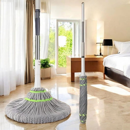 Alat Pel Lantai Peras Tarik Putar Otomatis / Twist Mop Microfiber Daya Serap Air Kuat Praktis Murah