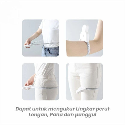 Meteran Gulung Badan 150cm Otomatis / Alat Ukur Lingkar Perut Lengan Kain Double Side Multifungsi