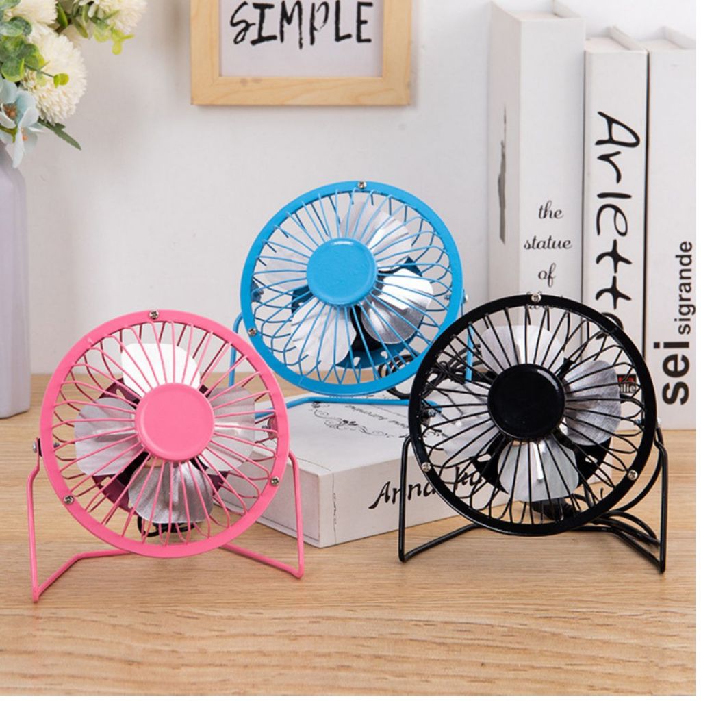 Kipas Angin USB Besi 5 Inch Portable / Mini Fan Meja Elektrik Pendingin Ruangan Super Kencang Anti Panas
