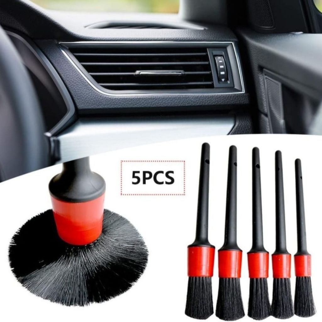 Kuas Cuci Mobil 5in1 / Brush Detailing Set / Sikat Pembersih Debu Sela Interior Motor Multifungsi