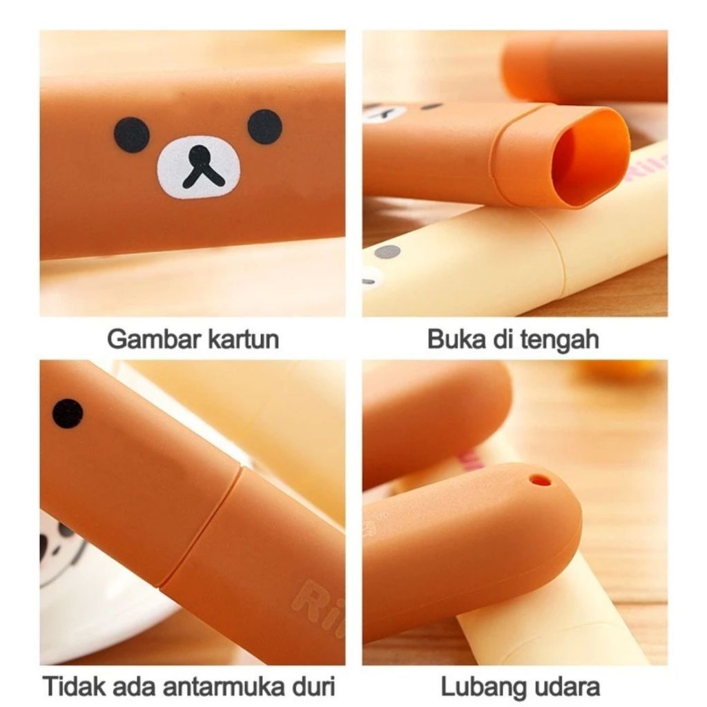 Tempat Sikat Gigi Travel Karakter Lucu / ToothBrush Case Praktis Portable / Tempat Penyimpanan Peralatan Mandi Murah