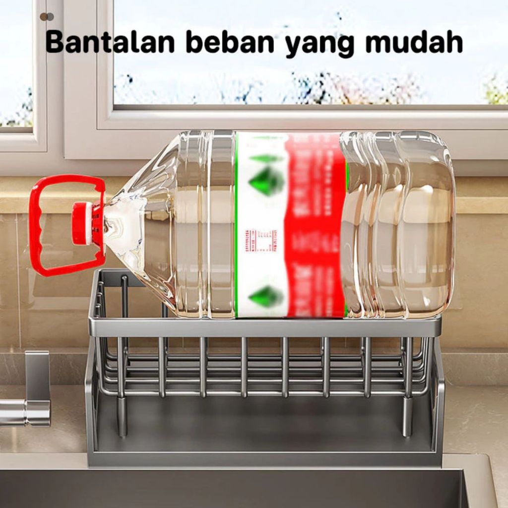 Rak Wastafel Sabun Cuci Piring | Sink Drain Rack Plastik Multifungsi | Tempat Pengering Spons Gantungan Lap Serbet Multifungsi