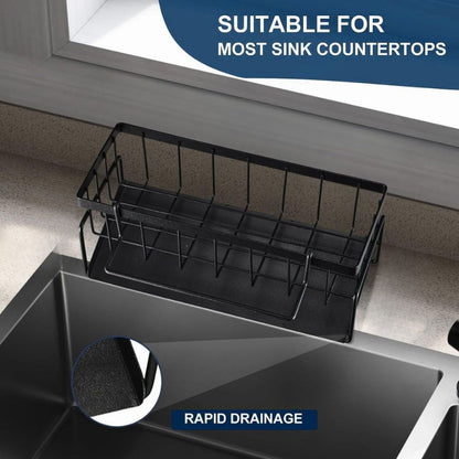 Rak Wastafel Sabun Cuci Piring | Sink Drain Rack Plastik Multifungsi | Tempat Pengering Spons Gantungan Lap Serbet Multifungsi
