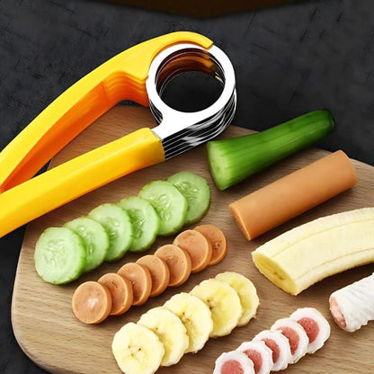 Alat Pemotong Pisang Manual Stainless | Banana Slicer Multifungsi | Alat Potong Sosis Timun Wortel Praktis Super Tajam