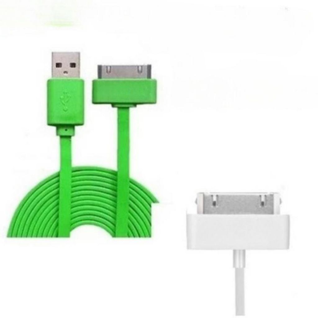 Kabel Data Iphone 100cm | Cable Charger Hp 2A 1M Bentuk Pipih Fast Charging Anti Kusut Termurah