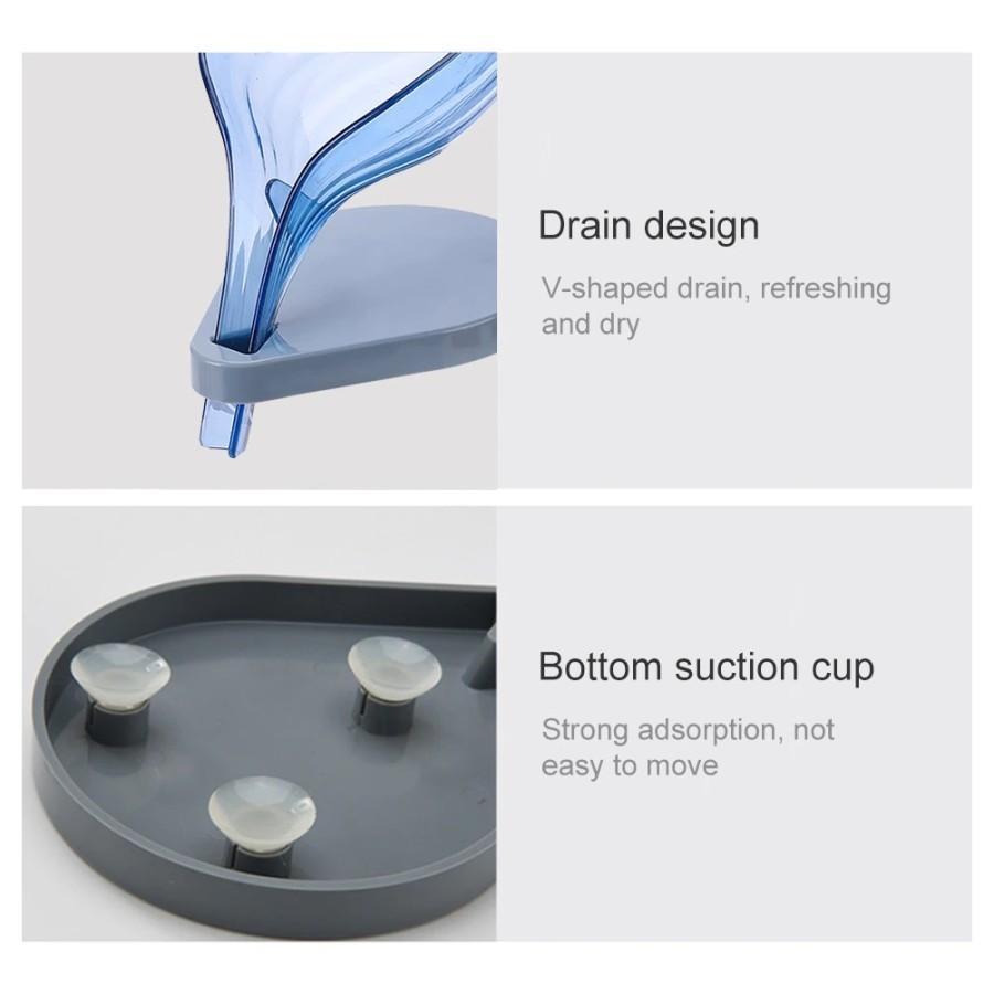 Tempat Sabun Batang Bentuk Daun | Wadah Tirisan Air Spons Cuci Piring | Soap Holder Serbaguna Tatakan Spon Saringan Wastafel