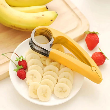 Alat Pemotong Pisang Manual Stainless | Banana Slicer Multifungsi | Alat Potong Sosis Timun Wortel Praktis Super Tajam