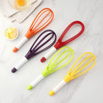 Alat Pengocok Telur Lipat / Hand Mixer Manual Silikon Pengaduk Adonan BPA Free Serbaguna