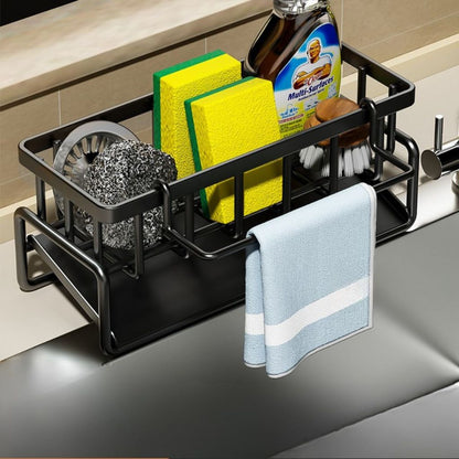 Rak Wastafel Sabun Cuci Piring | Sink Drain Rack Plastik Multifungsi | Tempat Pengering Spons Gantungan Lap Serbet Multifungsi