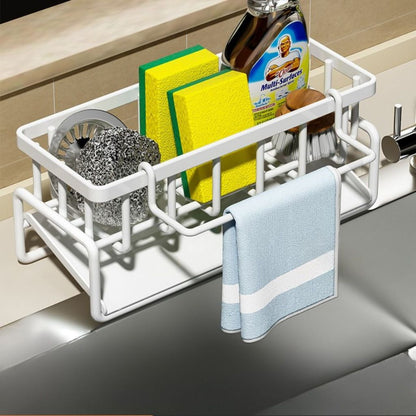 Rak Wastafel Sabun Cuci Piring | Sink Drain Rack Plastik Multifungsi | Tempat Pengering Spons Gantungan Lap Serbet Multifungsi