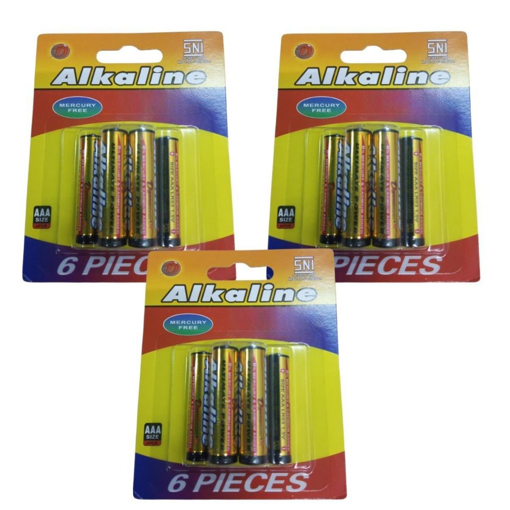 Baterai AA AAA isi 6pcs / Battery A2 A3 1.5V Leak Protection Batre Remote Jam Mainan Kualitas SNI