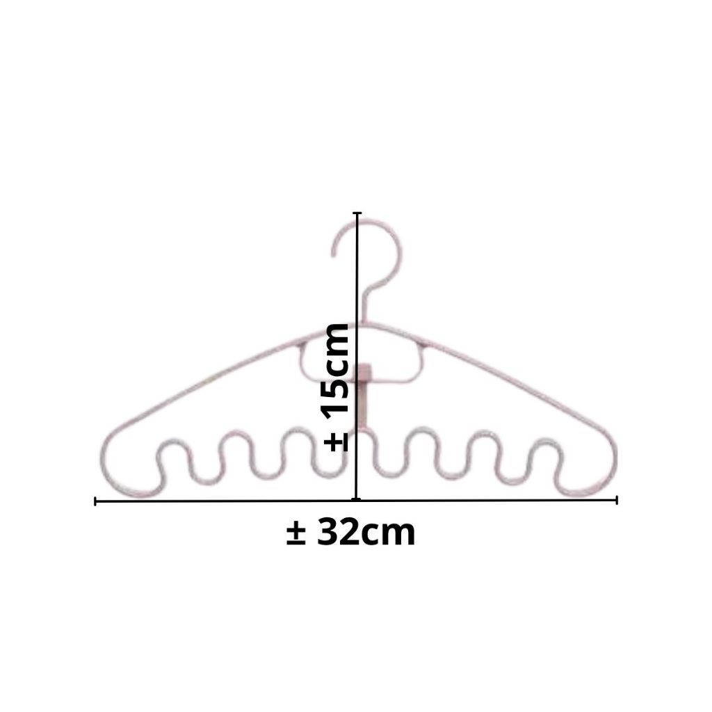 Gantungan Baju Gelombang / Magic Hanger Plastik Non-Slip / Kait Gantung Pakaian Dasi Multifungsi