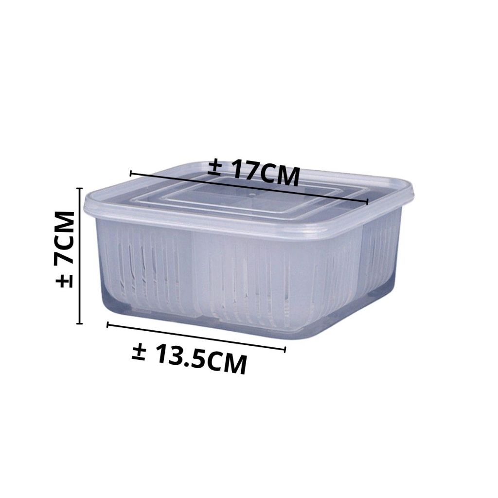 Kotak Saringan 4 Sekat / Drain Jar Serbaguna / Wadah Tirisan Tempat Buah Cabe Tomat Bawang Termurah