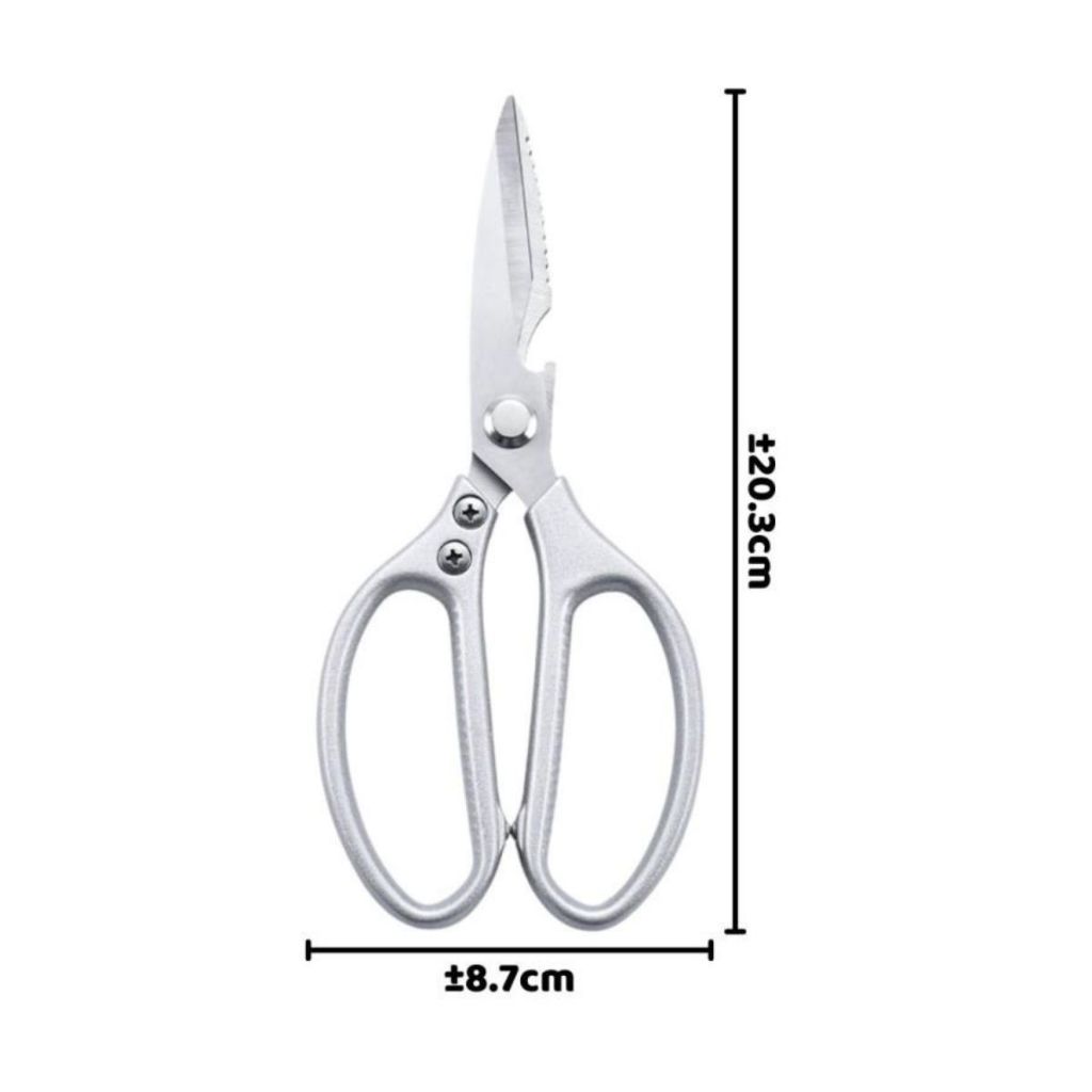 Gunting Dapur Stainless Steel Cutting Scissors Tajam Pemotong Sayur Daging Pembuka Botol Serbaguna