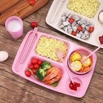 Piring makan catering 5 sekat jerami