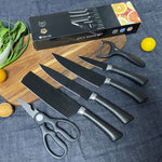 Pisau Dapur Hitam Set Isi 6pcs