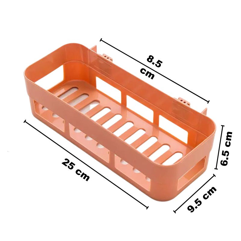 Rak Kamar Mandi Dapur Tempel Dinding / Tempat Penyimpanan Sabun Shampoo Kecap Botol Bumbu Masak Modern Persegi Panjang / Hook Wall-Mounted Storage Rack Plastik Tanpa Paku Serbaguna Mofan Accessories Acc mofanaccessories