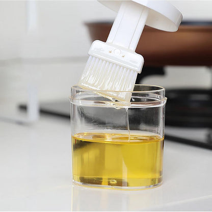 Botol Tempat Minyak + Kuas / Tempat Penyimpanan Kecap Mentega Madu Saos BBQ Saus Serbaguna / Oil Container With Brush / Wadah Toples Dengan Sikat Pengoles 2IN1