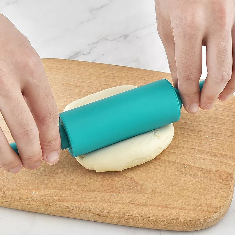 Roller - Alat Penggiling Adonan Bahan Plastik Silikon Rol Putar Pemipih Penipis Olahan Kue Pizza Dough Rolling Pin Penggilas Kulit Pastel Anti Lengket