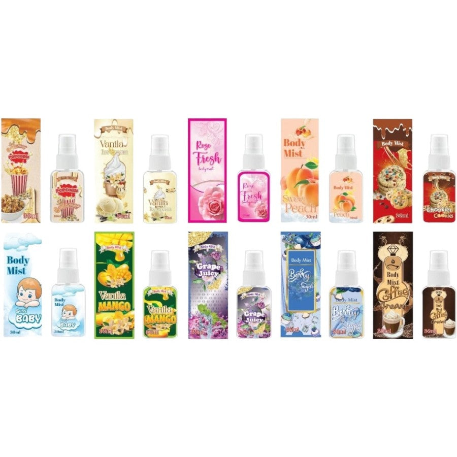 Body Mist Parfum 30ml Dan 100ml / Parfum Pengharum Badan Pria dan Wanita Wangi Tahan Lama / Body Spray Parfume Pewangi Baju Semprot Size 30ML 100ML Eau de Parfume Tahan Lama Wangi Sweet Fresh Soft