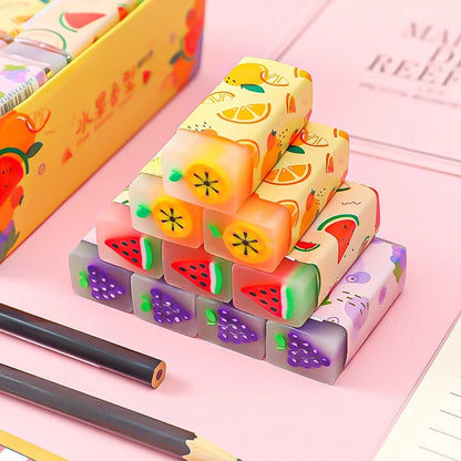 Penghapus Karet Transparan Motif Buah dan Dino / Hapusan Pensil Bergambar Unik Lucu Dan Wangi Transparent Eraser Setip Karakter Perlengkapan ATK Alat Tulis Sekolah Anak Kantor