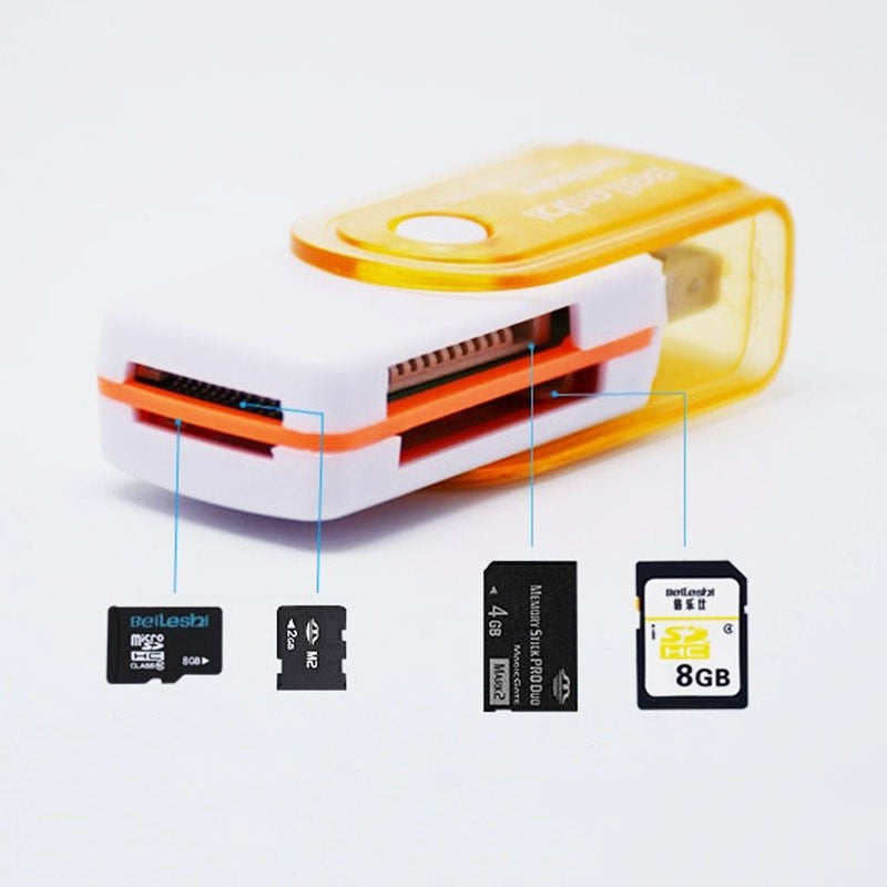 [MA] Card Reader All in One ( 4in1 ) Multi Memory Converter To Flashdisk 4 slot model putar serbaguna
