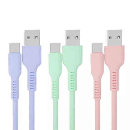 [MA] Kabel Data Charger Macaron Micro USB & Type C / Cable Transmission Bentuk Bulat Kabel Casan Fast Charging For Handphone Smartphone