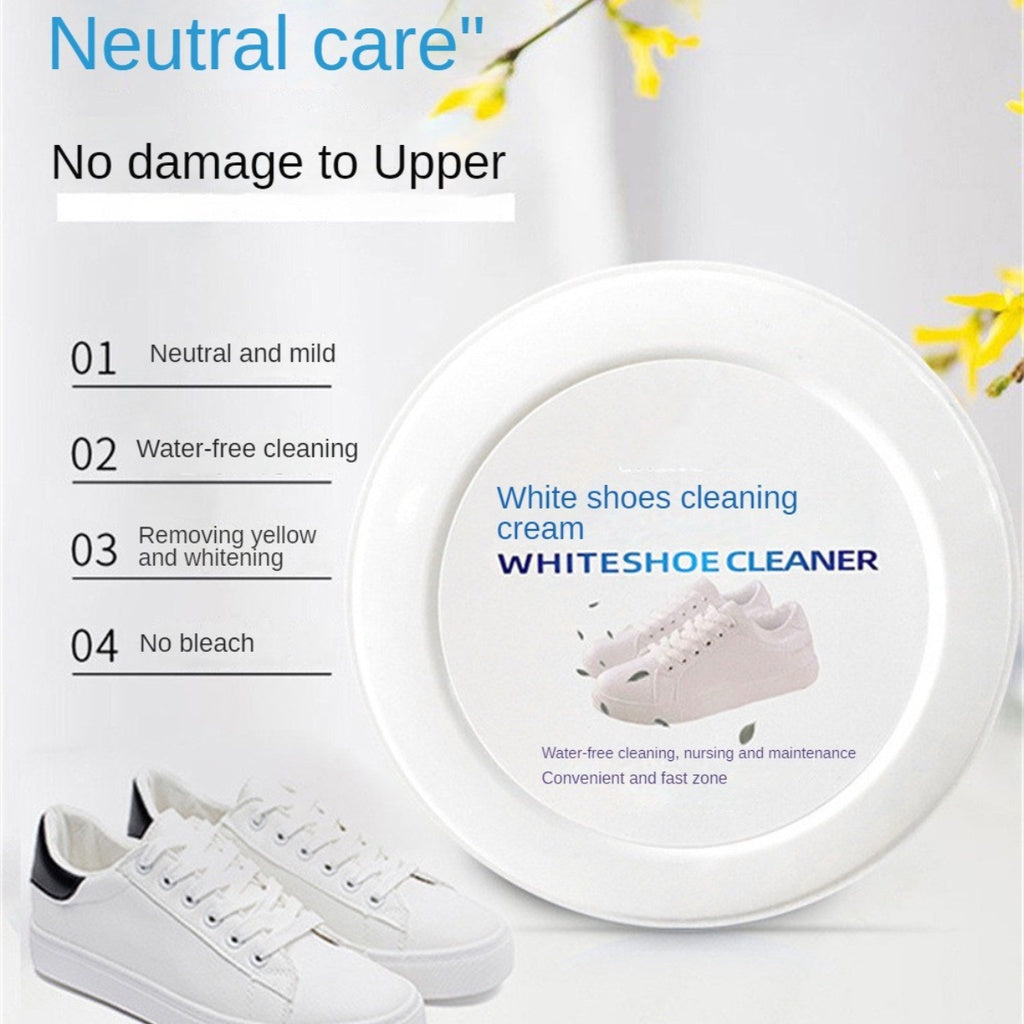 Krim Pemutih 120gr 260gr + Spons Serbaguna Perawatan Pembersih Pemutih Sepatu Shoe Cleaning Cream Semir Penghilang Noda Sneakers Tas Sofa Kulit