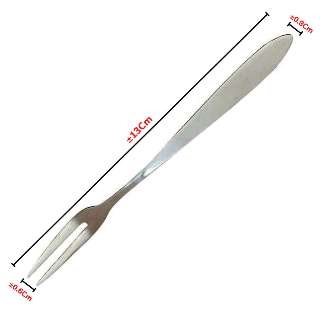 Garpu Mini Stainless Steel Tusukan Dwisula Buah Kue Puding Two-Tooth Fork Alat Tusuk Makanan Serbaguna Garpu Kecil Untuk Souvenir Pernikahan