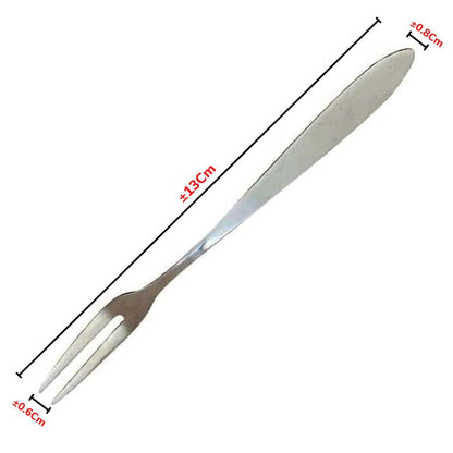 Garpu Mini Stainless Steel Tusukan Dwisula Buah Kue Puding Two-Tooth Fork Alat Tusuk Makanan Serbaguna Garpu Kecil Untuk Souvenir Pernikahan