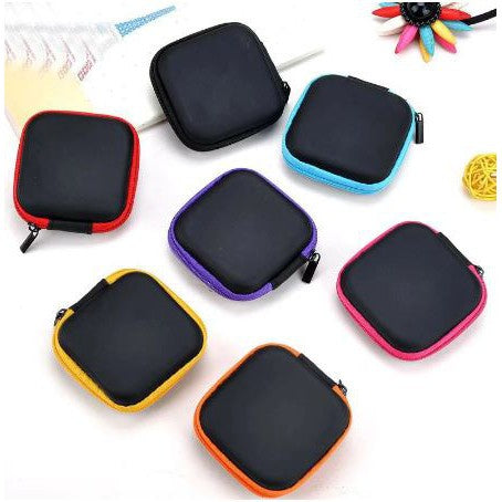 [MA] Travel Pouch Dompet Persegi Case Organizer Tempat Headset Koin Kunci Kotak Penyimpanan Charger Mini