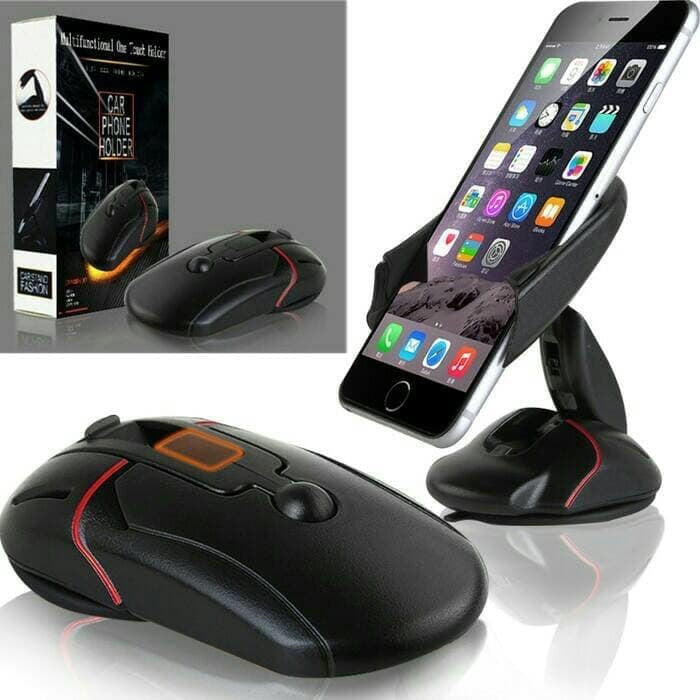 [MA] Car Holder Phone Stand Bentuk Mouse Shape Handphone Mobil Gps Unik Lipat Folding Desktop Dashbroad