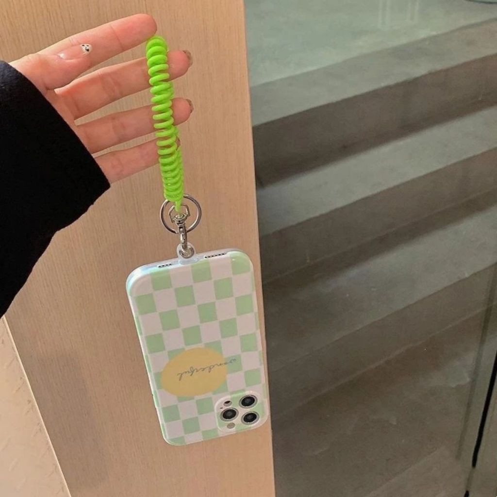 Gantungan Kunci Motor Spiral Elastis Tali Karet Dapat Ditarik / Keychain Spiral Gantungan Konci Spring Praktis Anti Hilang
