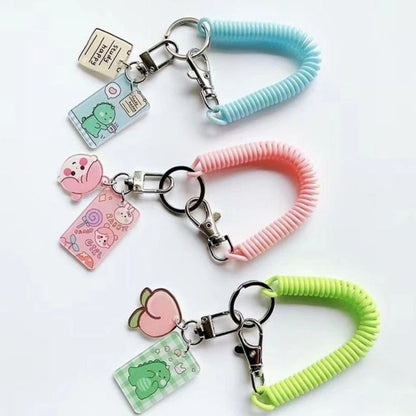 Gantungan Kunci Motor Spiral Elastis Tali Karet Dapat Ditarik / Keychain Spiral Gantungan Konci Spring Praktis Anti Hilang