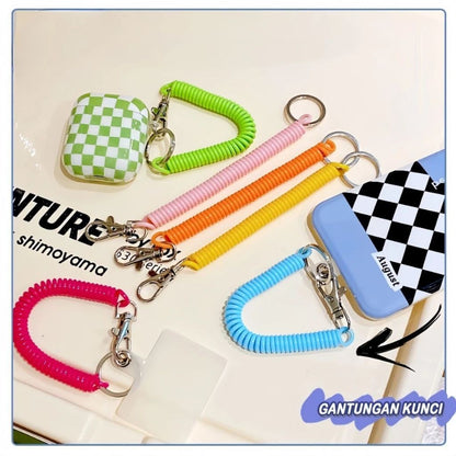 Gantungan Kunci Motor Spiral Elastis Tali Karet Dapat Ditarik / Keychain Spiral Gantungan Konci Spring Praktis Anti Hilang